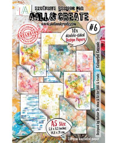 Aall & Create Design Paper A5: Colourful Cascade #6 - paperisetti