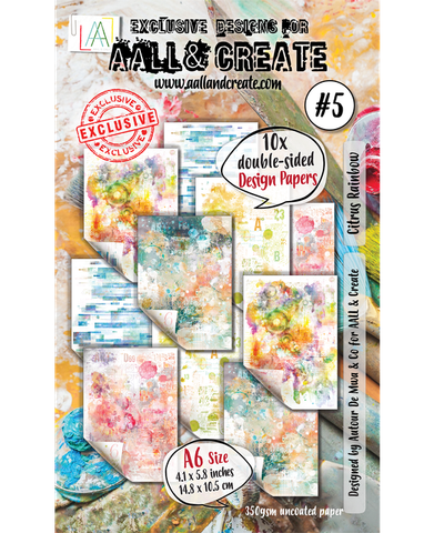 Aall & Create Design Paper A6: Citrus Rainbow #5 -  paperisetti 