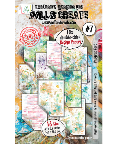 Aall & Create Design Paper A6: Papyrus Vert #7 - paperisetti 