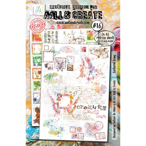 Aall & Create A5 Rub-on Sheets: Cultural Gems #16 - siirtokuvapakkaus