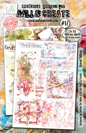 Aall & Create A5 Rub-on Sheets:  Bowed Tidings #17 - siirtokuvapakkaus