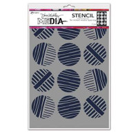 Dina Wakley Media Stencil: Lined Circles - sabluuna 