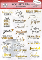 JK Primeco: Joulutekstit musta/kulta - washitarrapakkaus 