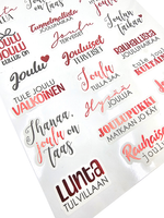 JK Primeco: Joulutekstit puna/musta - washitarrapakkaus 