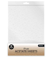 SL Printed Acetate Sheets: Snowflakes White 