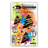 Visible Image: Sketched Christmas Trees A6 -leimasinsetti