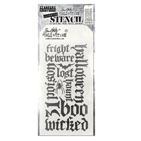SA Tim Holtz Layering Stencil: Halloween Script - sabluuna 