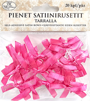 JK Primeco: Pienet satiinirusetit tarralla Pinkki