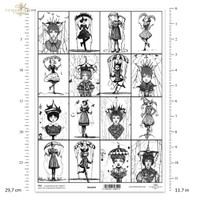 ITD Collection: #336 Artsy Characters BW - korttikuva-arkki