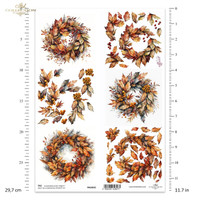 ITD Collection: #332 Autumn 3D Wreaths vol 2 -  korttikuva-arkki