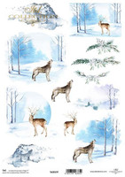 ITD Collection: #197 Winter Views Wolf  -  korttikuva-arkki