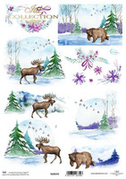 ITD Collection: #195 Winter Views Moose  -  korttikuva-arkki