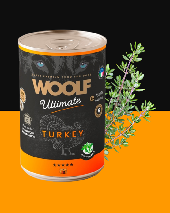 Woolf Ultimate märkäruoka - kalkkuna & timjami, 400g