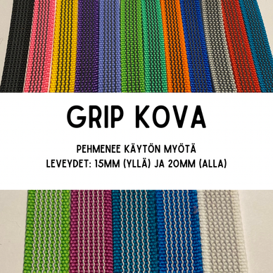 GRIP-hihna, 2m (lev. 15 & 20mm / materiaali: kova)