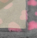 Foxy Fur -makuualusta 100x75cm, vaaleanpunainen sydän