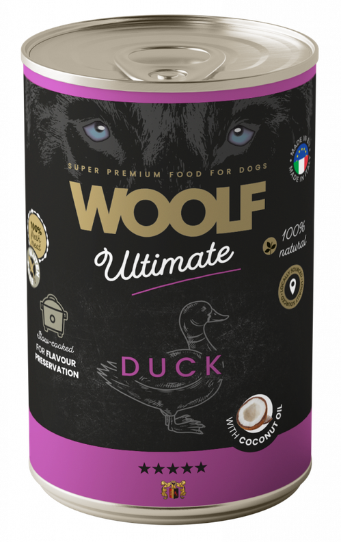 Woolf Ultimate märkäruoka - ankka & kookosöljy, 400g