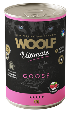Woolf Ultimate märkäruoka - Hanhi & vadelma, 400g