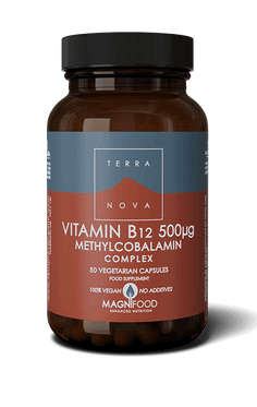 Terranova B12-vitamiini 500ug Metyylikobalamiini 50 vegekaps. 