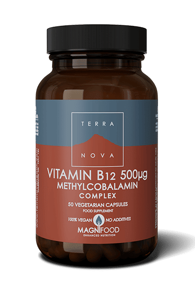 Terranova B12-vitamiini 500ug Metyylikobalamiini 50 vegekaps. 