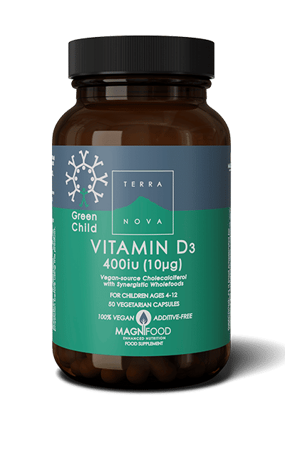 Terranova Green Child Vitamin D3 10ug 50 kaps.