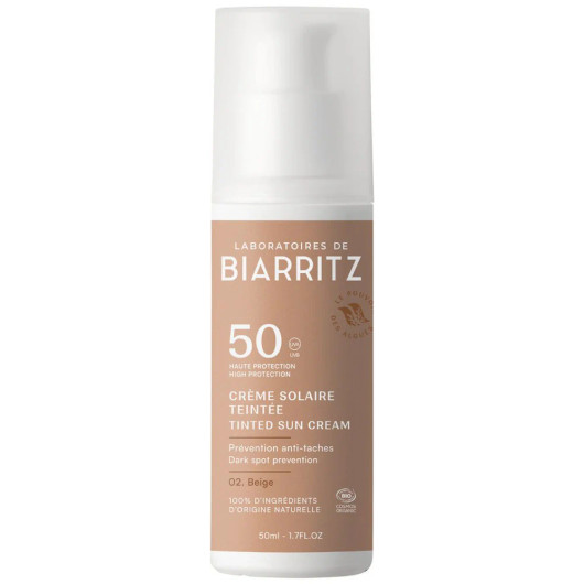 Laboratoires de Biarritz Sävyttävä Aurinkovoide SPF50 Kasvoille, Beige