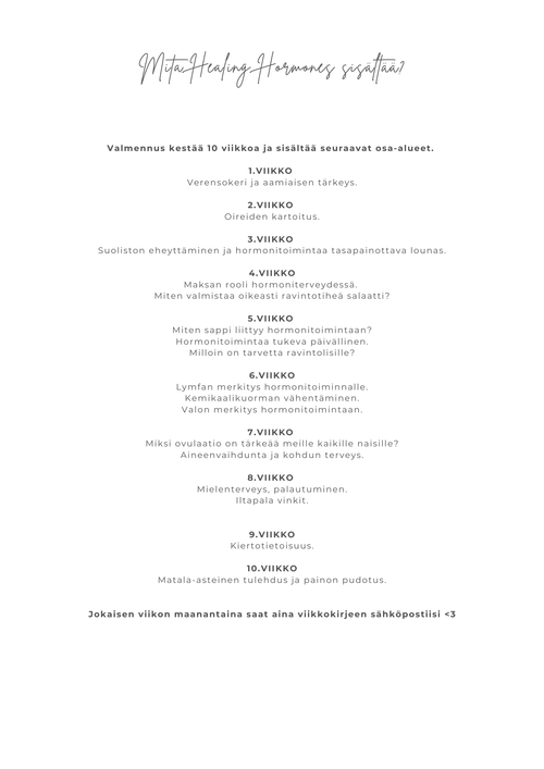 Healing Hormones- valmennus naiselta naiselle