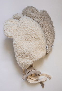 Teddy Bonnet Curly Cotton Ivory