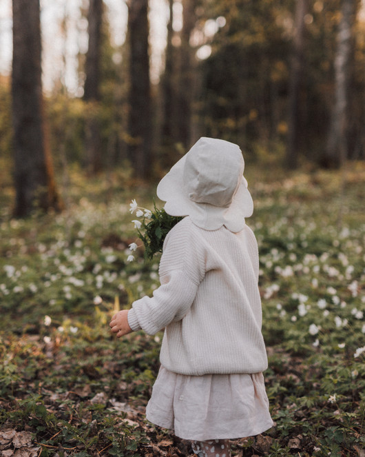 Daisy Bonnet Linen Ivory