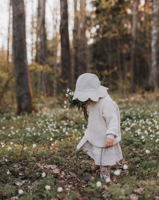 Daisy Bonnet Linen Ivory