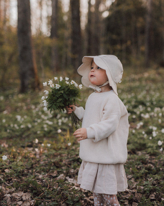 Daisy Bonnet Linen Ivory