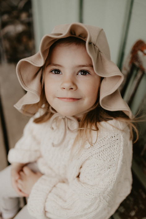52-54 Sample Hulmu Bonnet Cotton Jersey Peach, 15€
