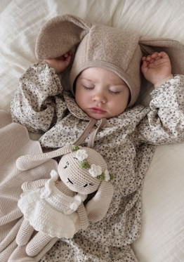 Pupu Bonnet Boiled Wool Sand