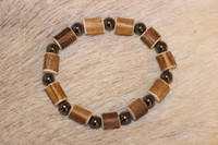 Reindeer Horn Wrist Band with Hematite Pearls