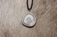 Reindeer Horn Necklace with 12mm Stone Pearl Mountain Crystal