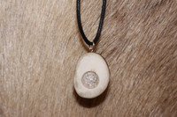 Reindeer Horn Necklace with 12mm Stone Pearl Mountain Crystal