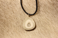 Reindeer Horn Necklace with 6mm Stone Pearl Mountain Crystal