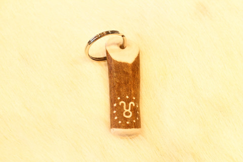 Reindeer Horn Horoscope Key Ring