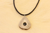 Reindeer Horn Necklace with 6mm Stone Pearl Hematite