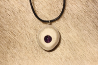 Reindeer Horn Necklace with 8mm Stone Pearl Amethyst