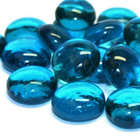 Glass Gems, Turquoise Crystal, transparent, 100g