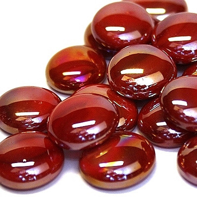 Glass Gems, Red Opalescent, 100g