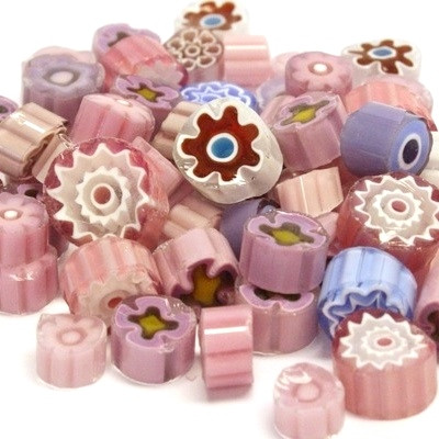 Millefiori, Lila-Pinkit sävyt, 20 g