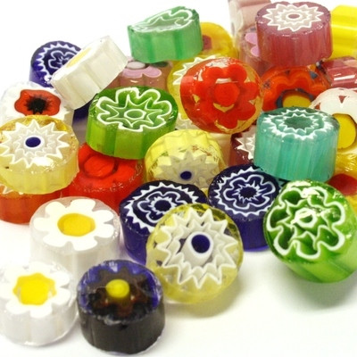 Millefiori, 11/12 mm, Transparent, 20g