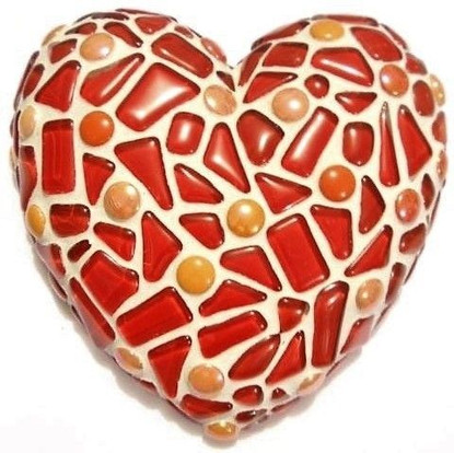 Styrofoam-heart, 15 cm, flat