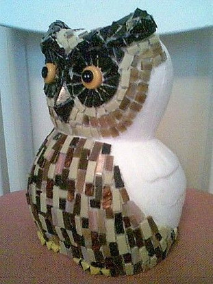 Styrofoam-owl, 25 cm