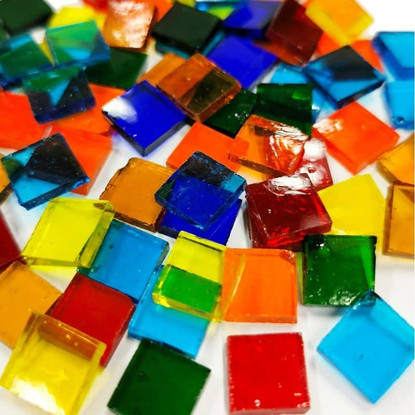 Tiffany glasmosaik, Mix, genomskinlig, 200 g