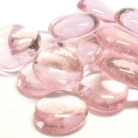 Glass Gems, Pink Crystal, transparent, 100g