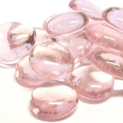 Glass Gems, Pink Crystal, transparent, 100g
