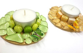 Lasinaluset, 4 kpl, MDF