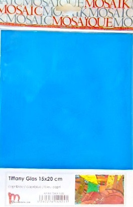 Tiffanyglas 15x20cm, Capriblue, transparent